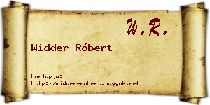 Widder Róbert névjegykártya