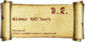 Widder Róbert névjegykártya