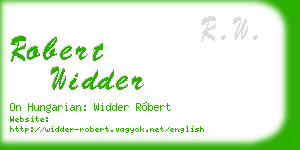 robert widder business card